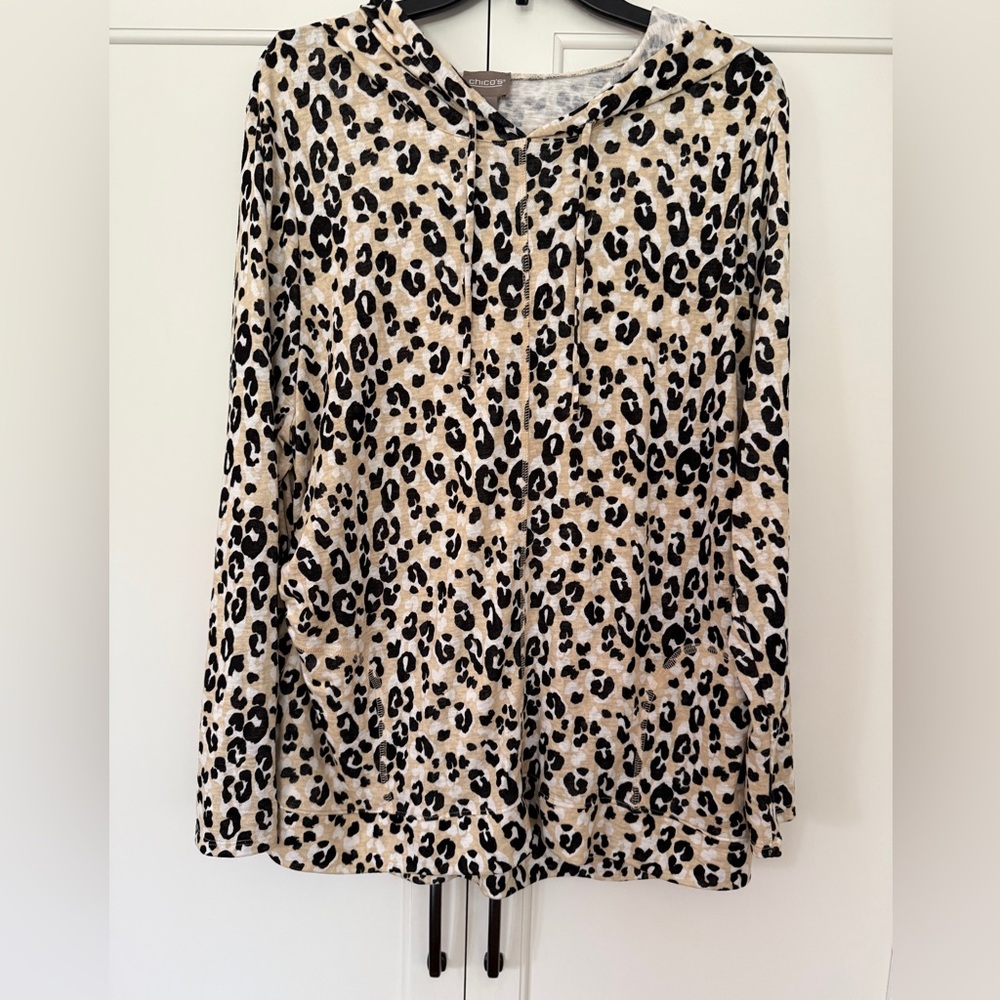 Chico’s Supremely Soft Hooded Knit top SZ 3/XL - Picture 6 of 8